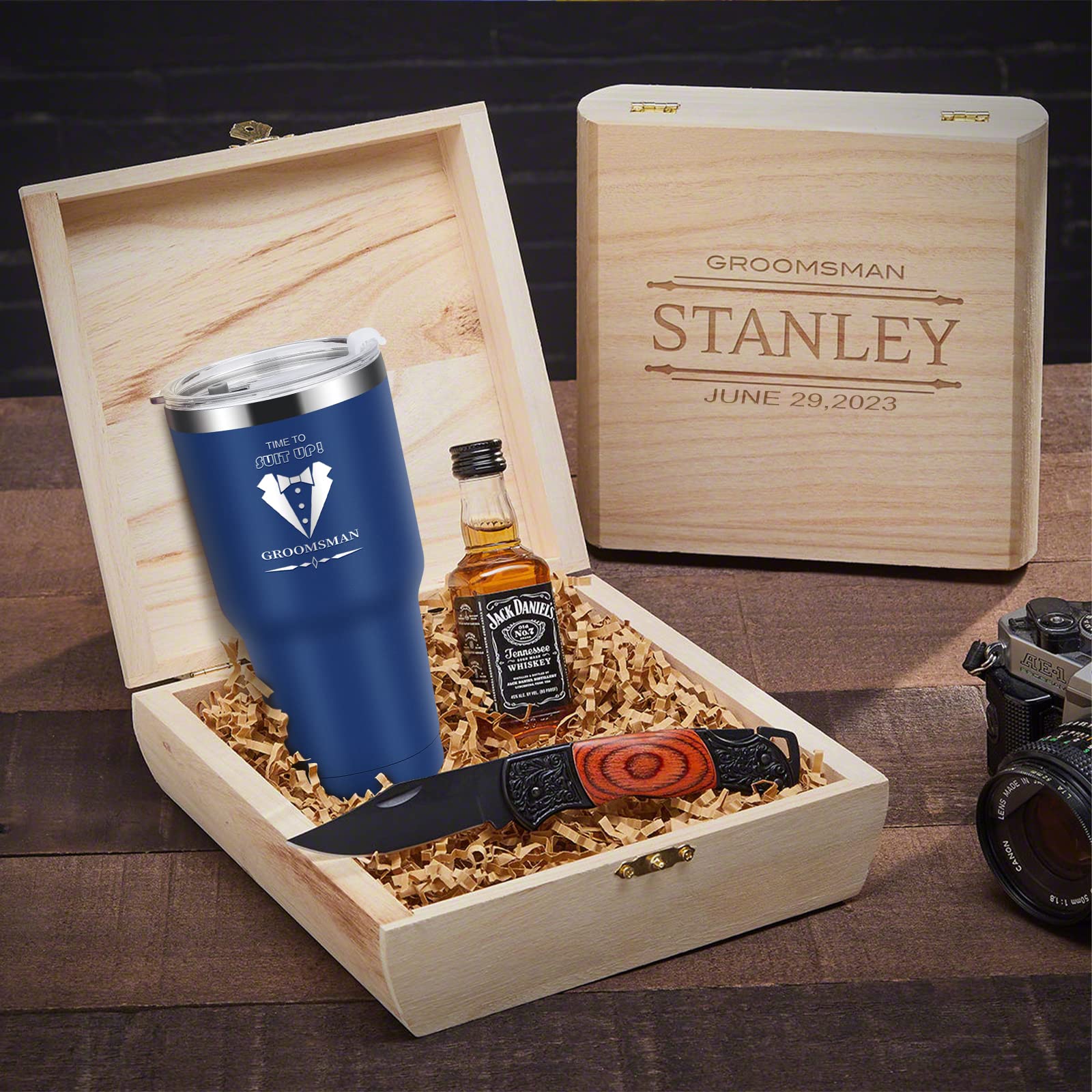Groomsmen Gifts Set of 6, 40oz Stainless Steel Modern Tumbler for Wedding, Bachelor Party