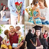 Vista 7 de Whaline 50 bolsas de envoltura de flores de papel kraft para el Día de la Madre, bolsas de embalaje floral, bolsas de ramo de flores transparentes