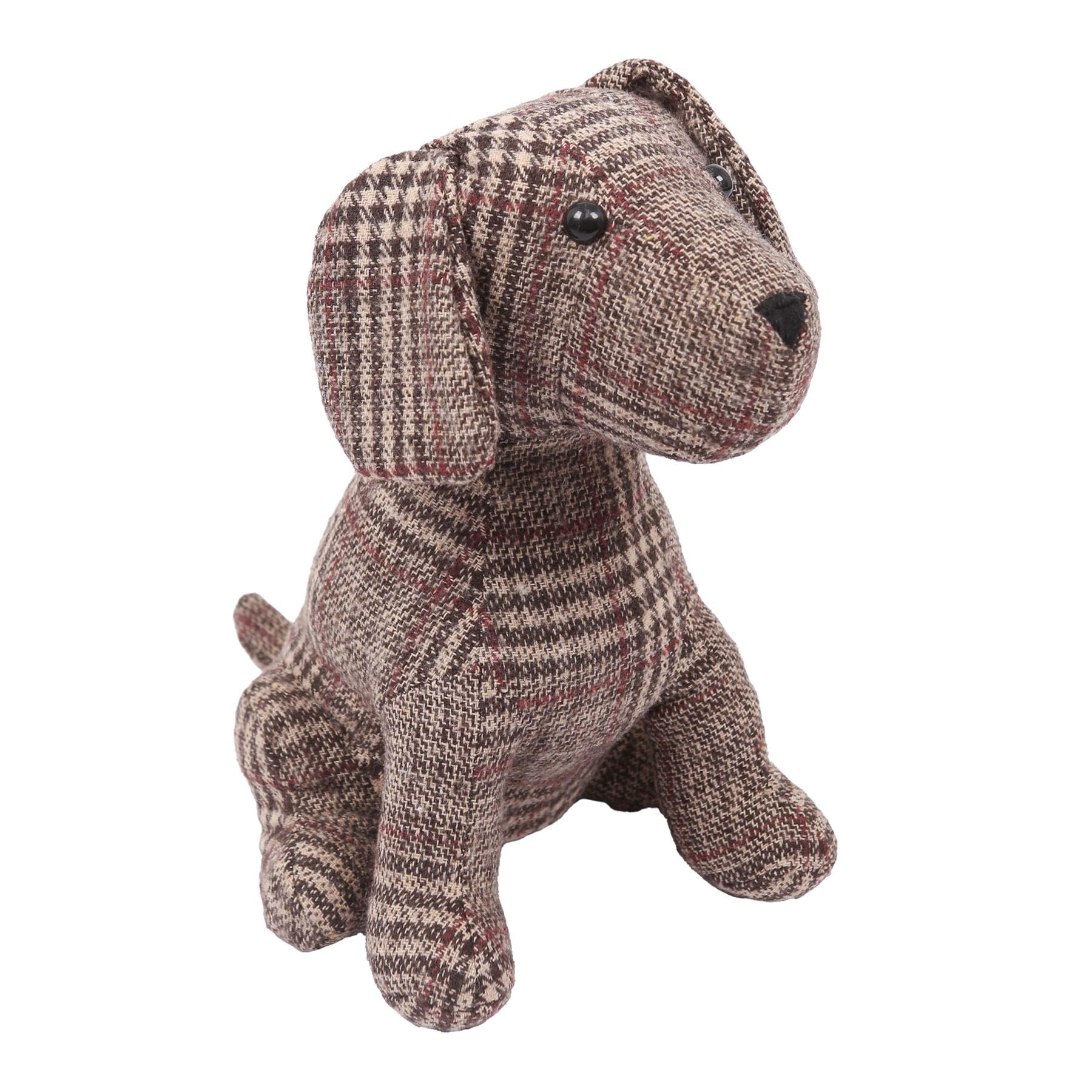 Nicola Spring Milo The Dog Door Stop - 19 x 26.5cm - Brown - Pack of 1 - Indoor Vintage Interior Decorative Animal Weighted Door Stopper for Home, Office Doors