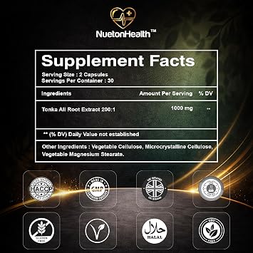 Tonka Ali X – Premium Malaysian Root Extract for Daily Energy & Wellness – Plant-Based Daily Support – 60 Vegan Capsules