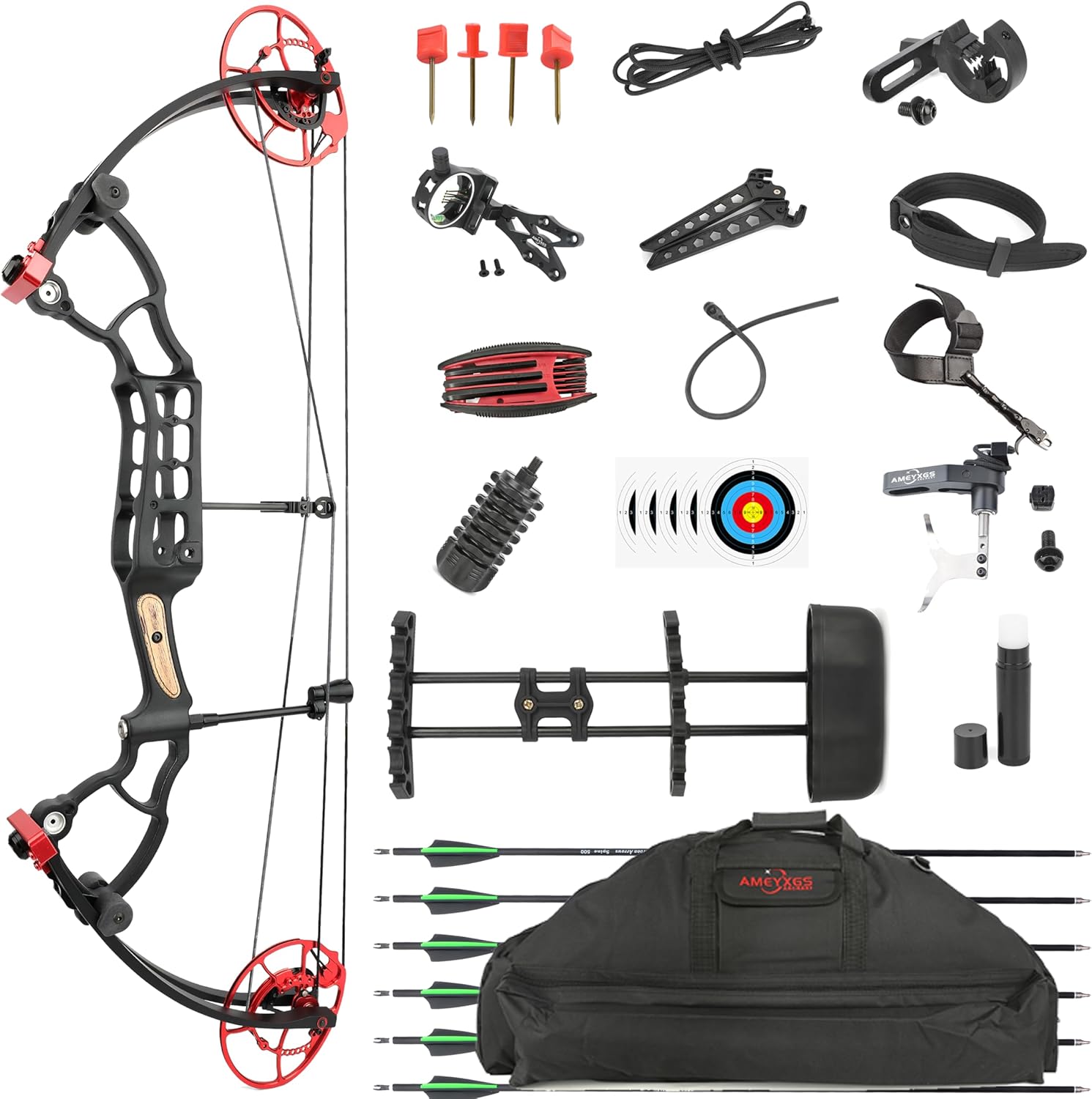Archery Compound Bow and Arrow Set 45-60 lbs 55-70 lbs Draw Weight Arrow IBO up to 340fps for Outdoor Hunting Target Archery Shooting Training