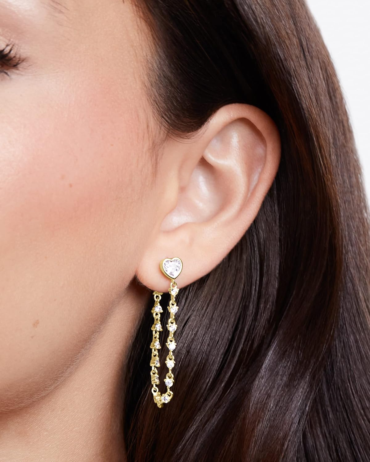 MILLA Dangle Earrings for Women - Cute Designer Earrings for Women Trendy Gold Chain Earrings & Sterling Silver Dangly Earrings - Image 2