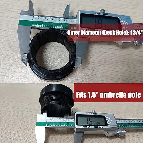Miniatura 4 de 4Pcs Pool Umbrella Stabilizer Adapter,Threaded Adapter Sleeves ONLY Fits for 1 34" Aquastar Pool Umbrella Insert