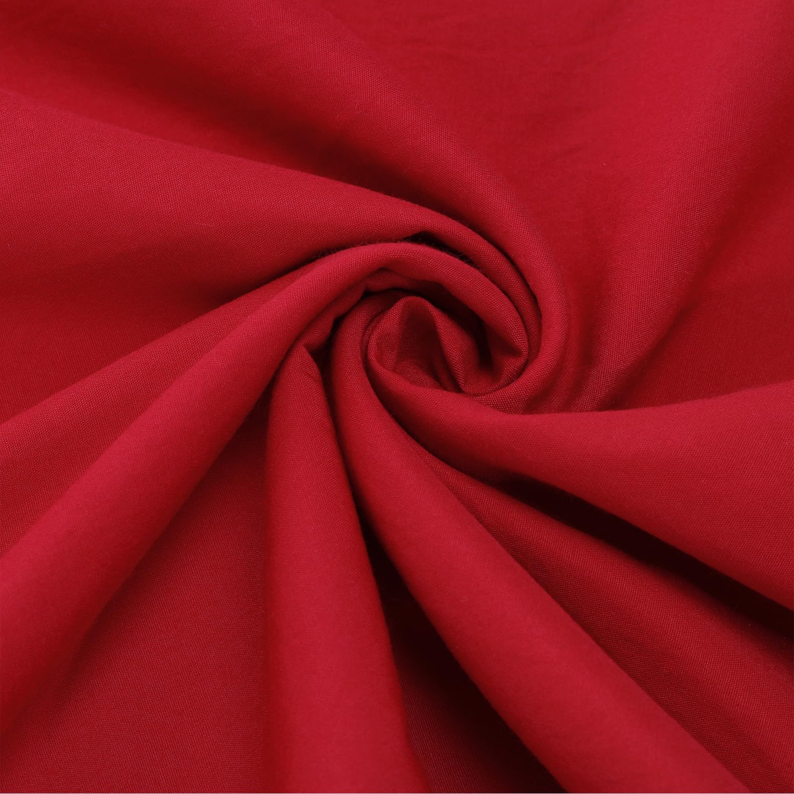 Cotton Polyester Fabric by The Yard - 60" Wide Broadcloth Fabric Soft,Breathable Material - for Lining&Clothes Sewing (Red, 1 Yard) - 1