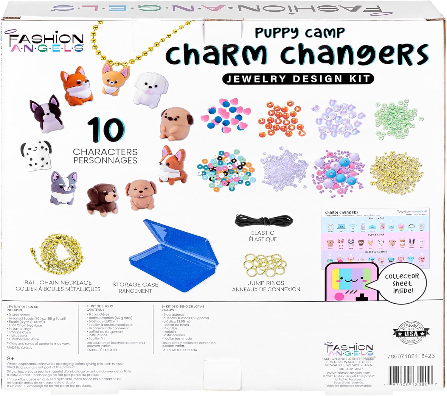 FASHION ANGELS Charm Changers Puppy Camp Jewelry Design Kit, Includes Adorable Puppy Charms & Over 700 Beads, Fun Custom Jewelry Craft Activity for Kids