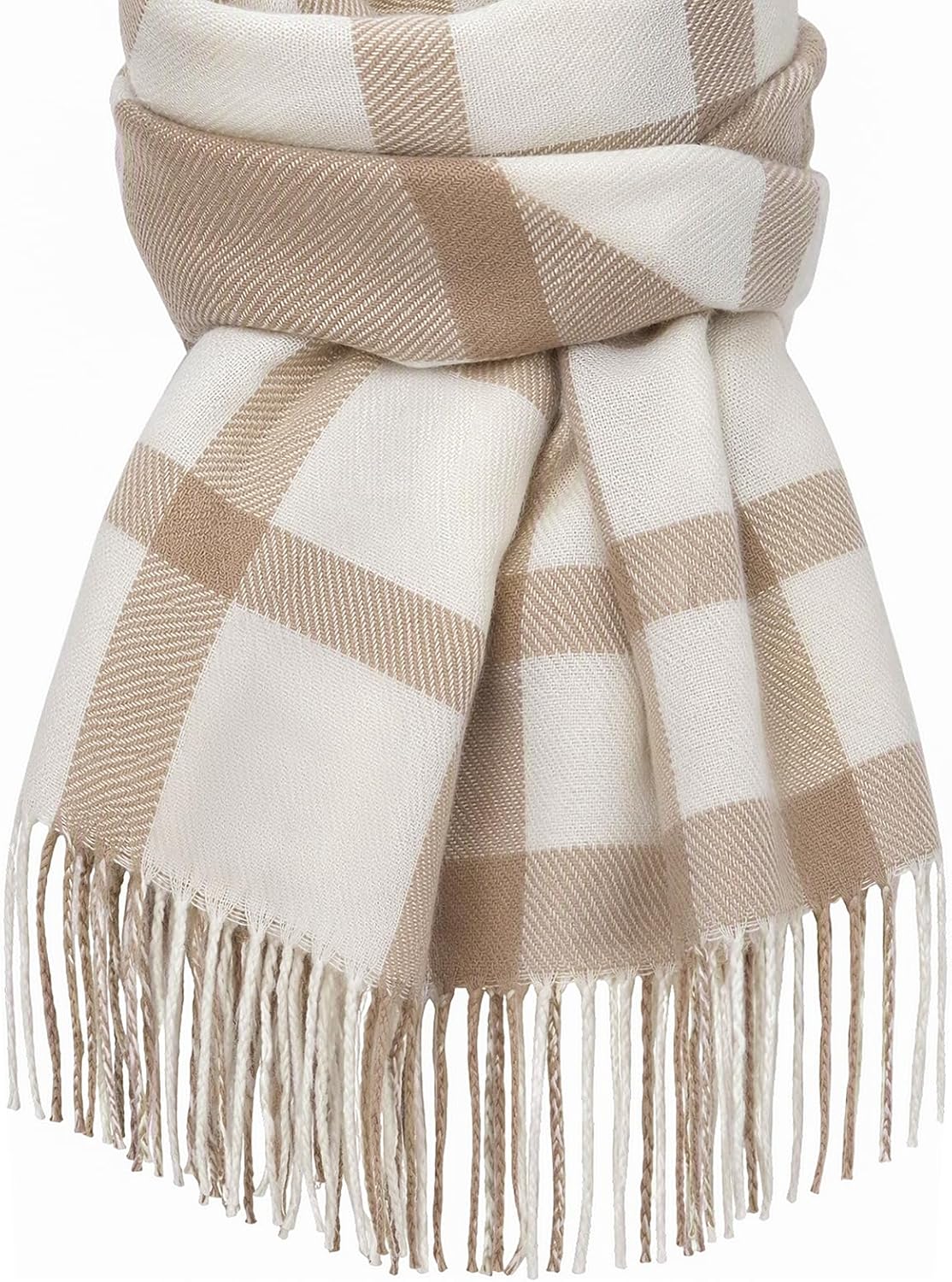 Winter Scarf for Women, Plaid Scarf Shawl Wraps with Tassels, Ladies Gift