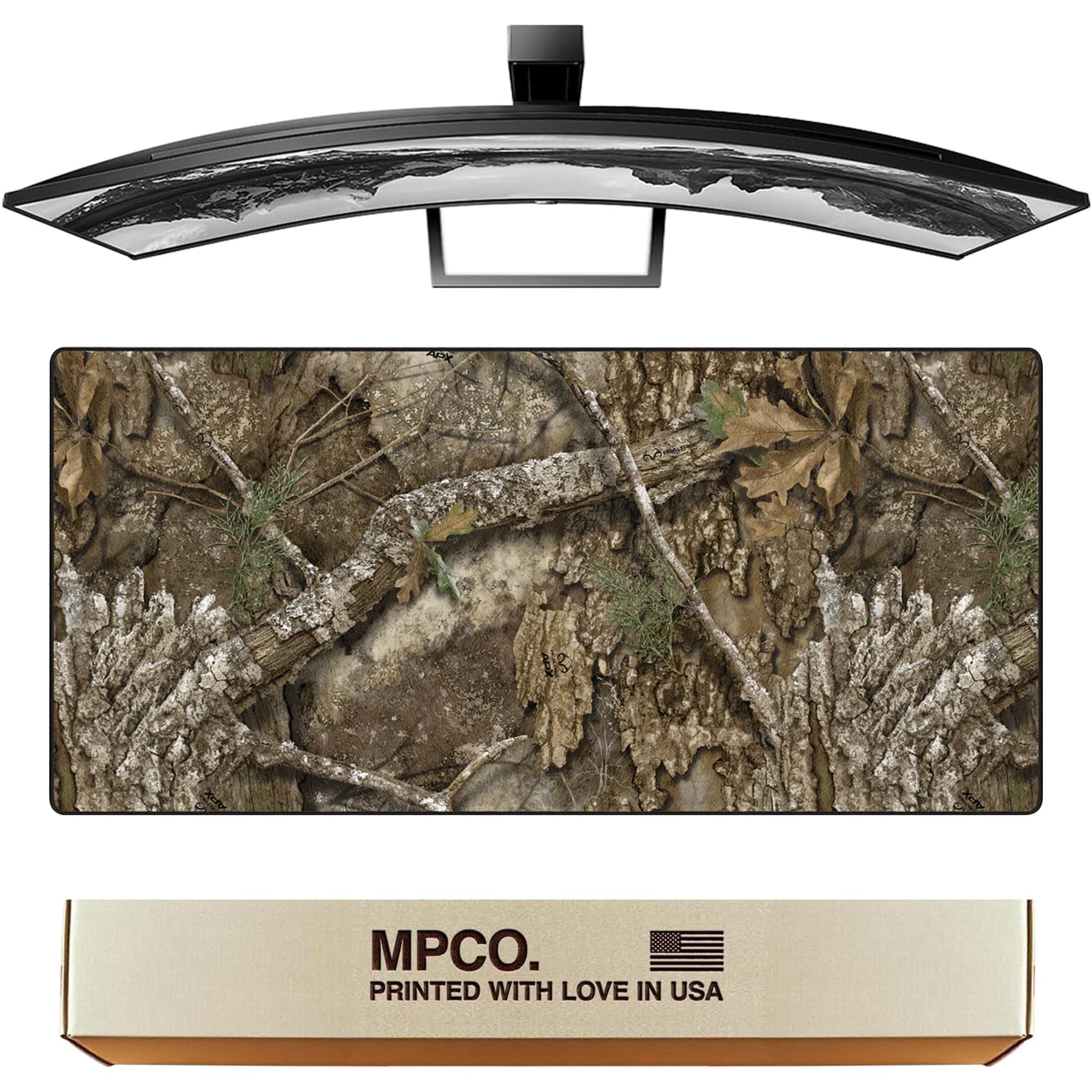 MPCO. Real Tree - Tappetino per scrivania da gaming, 91,4 x 43,2 cm, tessuto Duraglyde, senza logo, antiscivolo, lavabile, scorrevolezza liscia, per giochi di precisione e lavoro