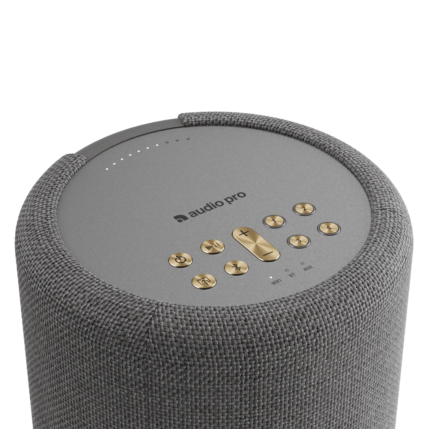 Audio Pro A10 MkII W, WiFi & Bluetooth 5.0 Multiroom-Lautsprecher, 52 W Digitale Klasse D, 300 Hz Crossover, AirPlay 2, Google Cast, Spotify Connect, Bluetooth 5.0, Wand-/Deckenhalterung (Grau)