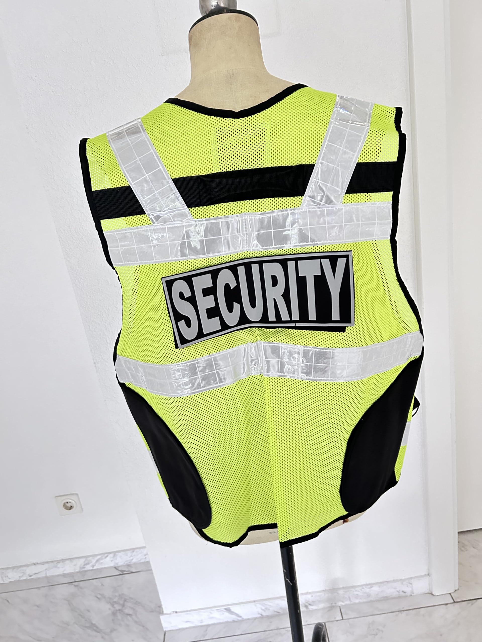 Sicherheitsweste Reflektierend 201 Gelb Schwarz + Security | Schutzweste, Securityweste, Einsatzweste, Kennzeichnungsweste, Reflektierend, Multifunktionsweste