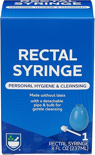 Rite Aid Bombilla de enema rectal, 1 jeringa (8 onzas líquidas), ducha rectal reutilizable para una limpieza suave para hombres y mujeres