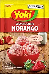 Pó para Preparo de Sorvete Sabor Morango Yoki Pacote 150g