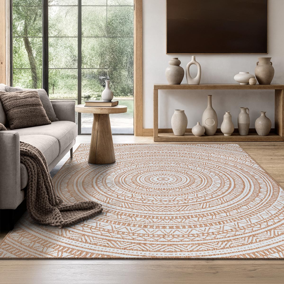 the carpet Mistra – durable and modern rug, robust and easy to maintain, suitable for indoor and outdoor use, living room, ideal for kitchen, hallway and conservatory, Nature, 200 x 280 cm cm
