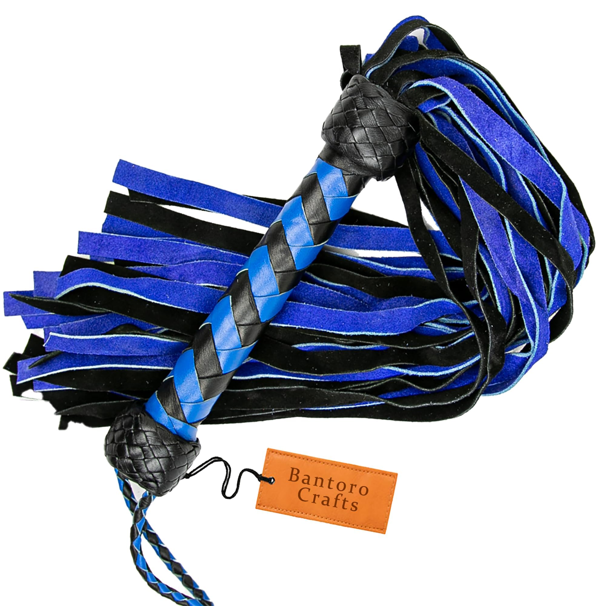 Thuddy en Cuir Bleu et Noir de qualité supérieure - 30 Chutes pour Le Bondage BDSM et Le Jeu d'impact érotique