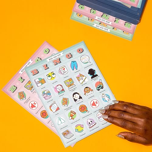 Miniatura 5 de Knock Knock Bingo para trabajar desde casa, 12 tarjetas reutilizables para jugar para llamadas de la FMH