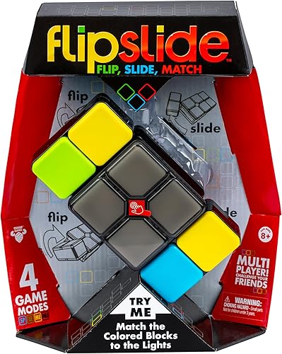 Flipslide Juego – Juego electrónico de mano | Adictivo juego de rompecabezas multijugador de habilidad | Gira, desliza y combina colores para