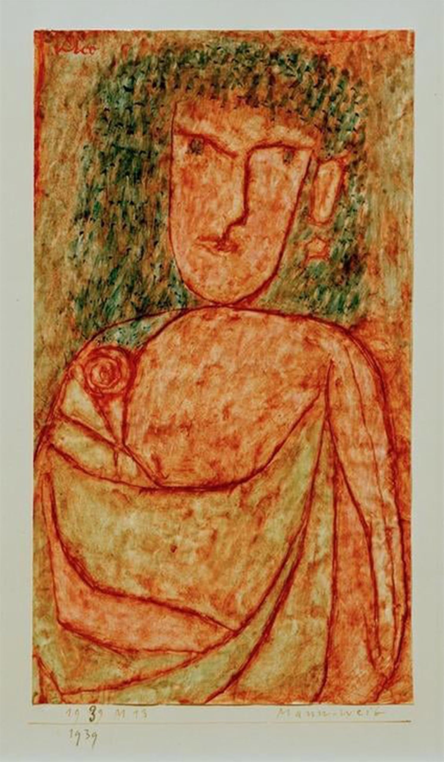 SERENDIPITP Abstract Painting Mural Print Picture Wall Decor Painting From a Lost Antique Novel by Paul Klee Vintage Wall Artwork for Home Decor 60x90cm