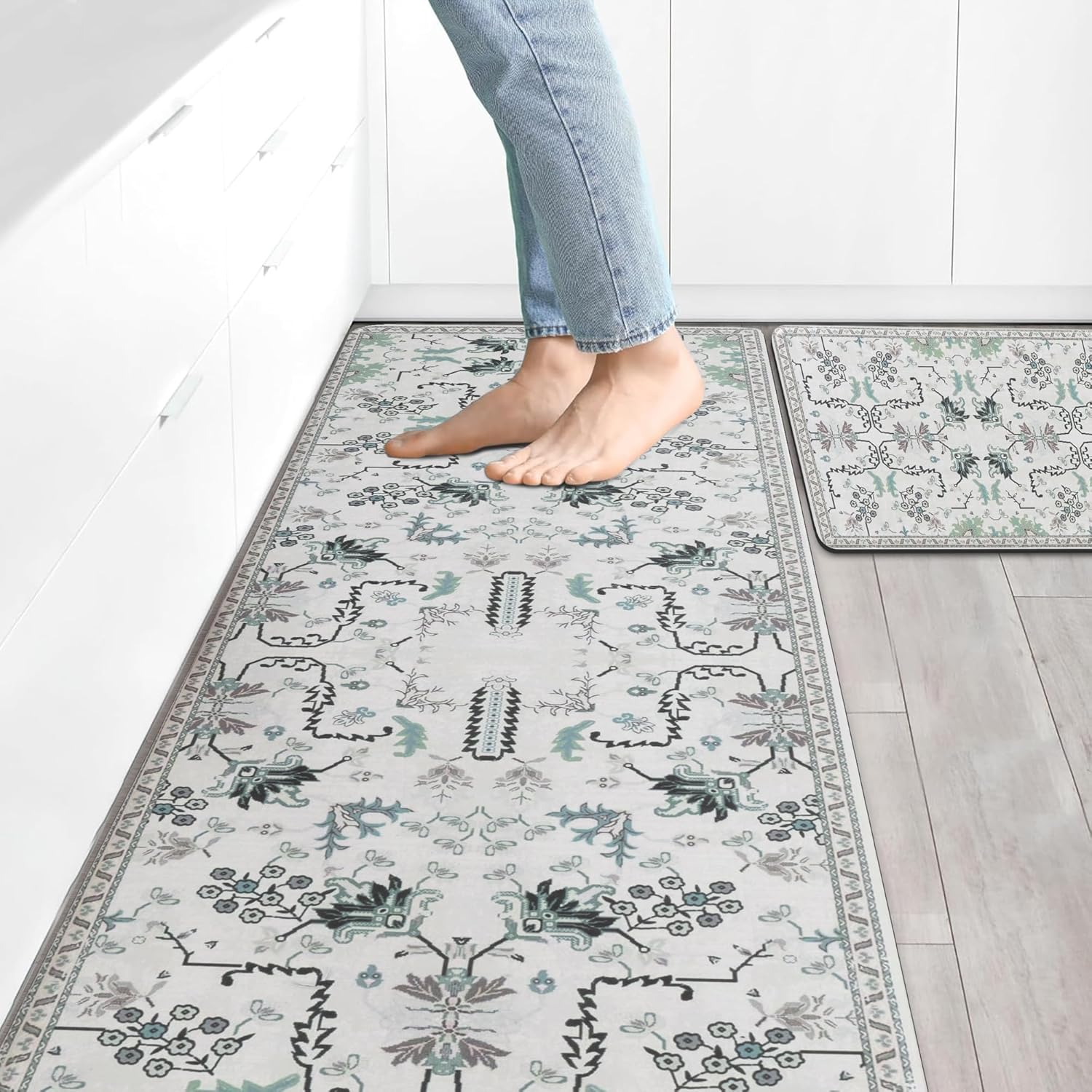 HOMBYS Boho Vintage Cushioned Anti Fatigue Mats for Kitchen