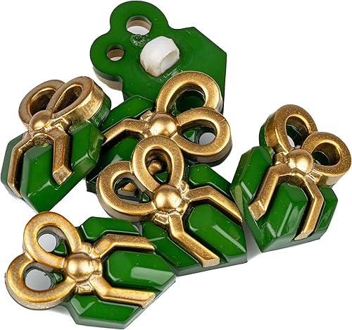 Miniatura 3 de Mibo - 8 botones de resina de nailon, 2 piezas, regalo de Navidad con lazo, 28 L (0.709 in), rojo con lazo dorado satinado