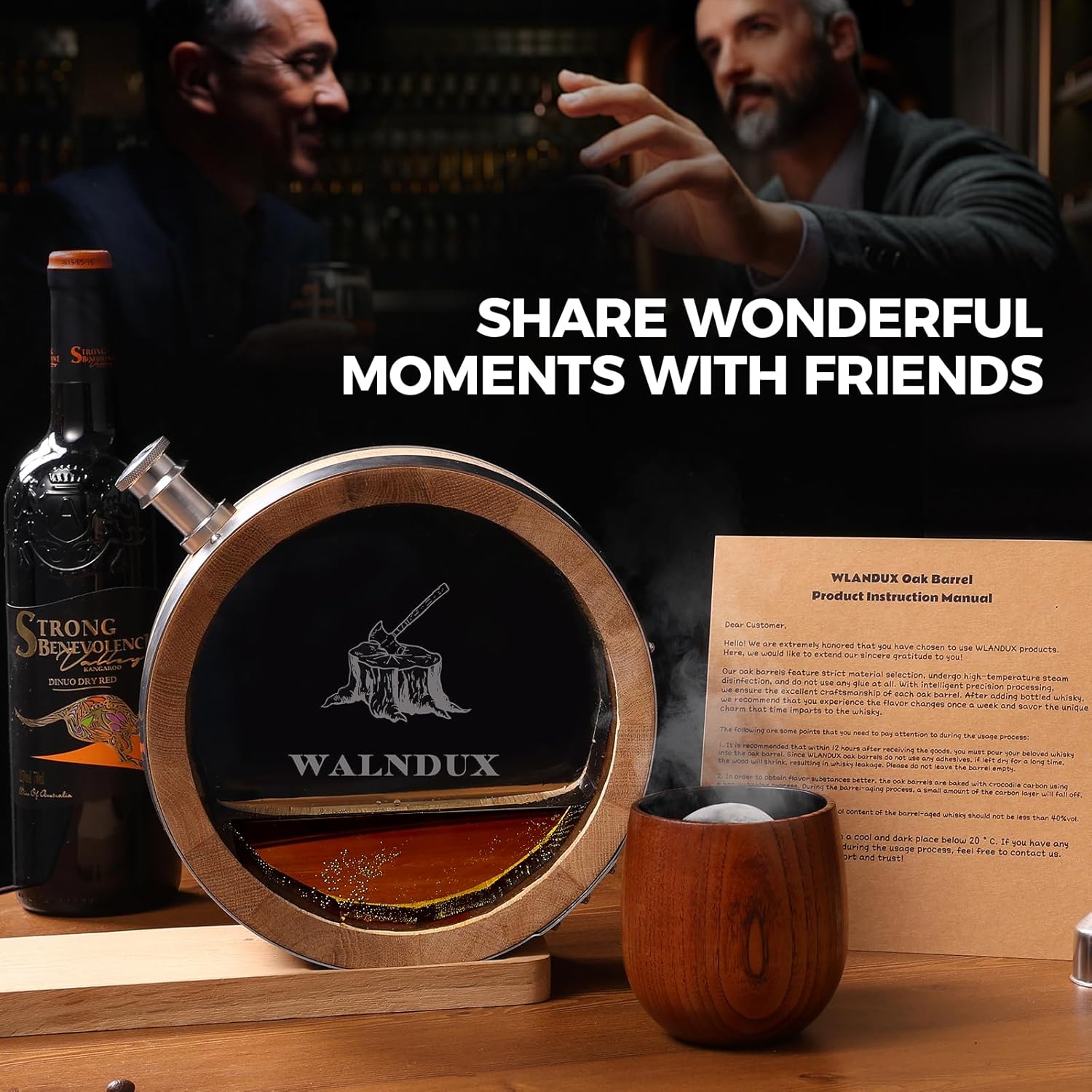 Luxury Visual Oak Barrel for Bourbon Whiskey for Men American White Oak Enhances Flavor Great Bourbon Whiskey Gifts for Men, Dad, or Brother, Father's Day, Birthday Gifts