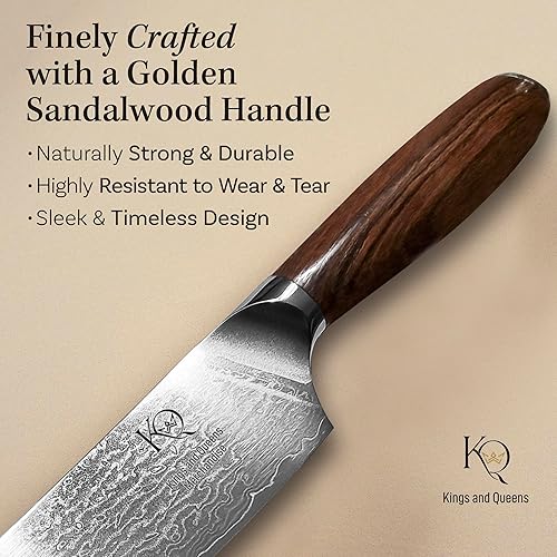 Miniatura 6 de Cuchillo de cocina japonés de 7 pulgadas, cuchillo Santoku ultra afilado en acero de alto carbono, cuchillo de chef japonés con mango ergonómico