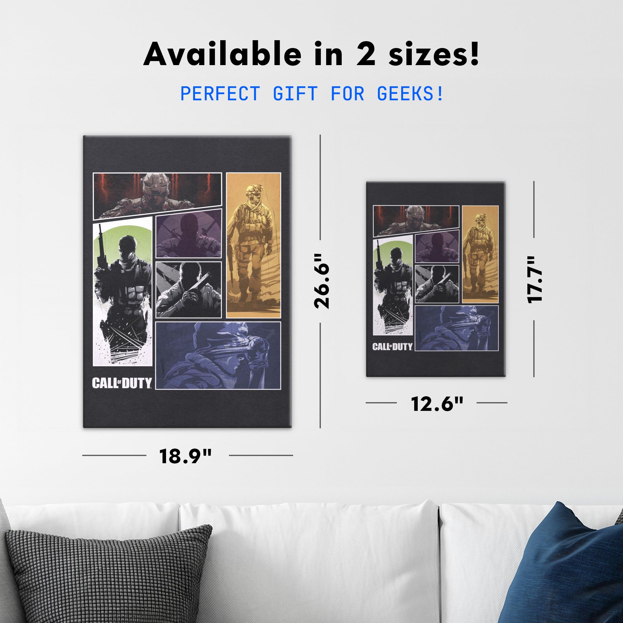 Displate Metal Poster Call of Duty Compilation Wandbild 32 x 45 cm | Magnetische Befestigung Wandposter. Wanddeko, Metall Wandkunst, Wanddekoration im Wohnzimmer in Schlafzimmern & Büros.