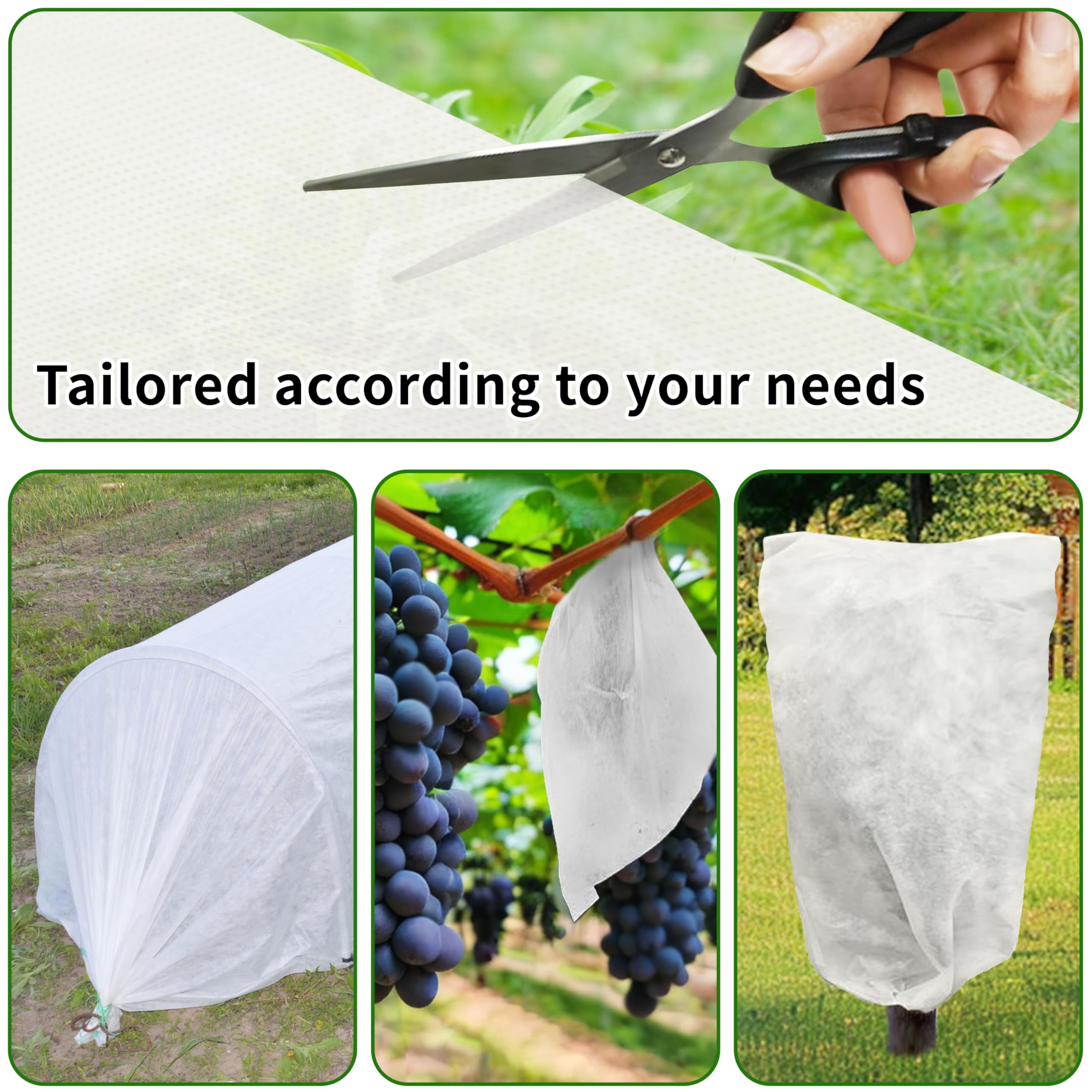 Cubiertas para plantas de 10 x 30 pies, protección contra la congelación, paños de 1.5 onzas/yd², manta para plantas para cama de jardín elevada de invierno, cubierta de jardín para nieve, árbol