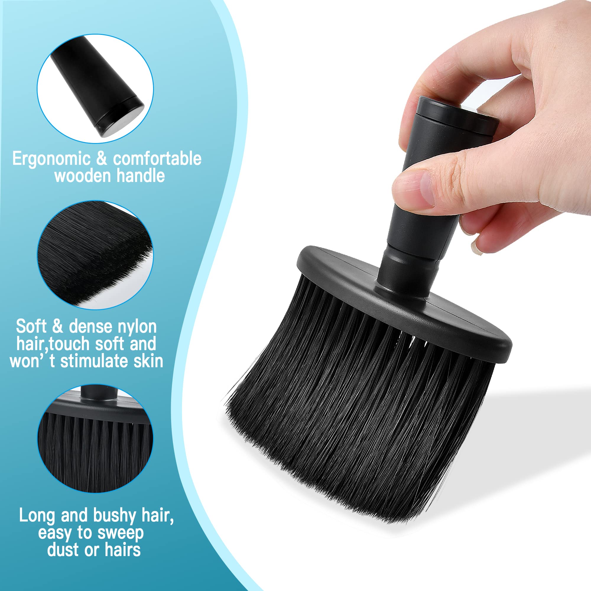 Elesunory 2 Pieces Neck Duster, Soft Barber Brush for Hair Cutting Cleaning