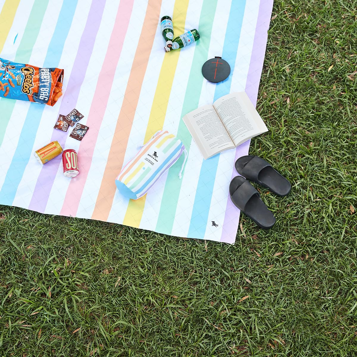Dock & Bay Picknickdecke - Schnell trocknend und wasserfest - 100% recycelte Materialien - Large (66x66) - Summer - Unicorn Waves