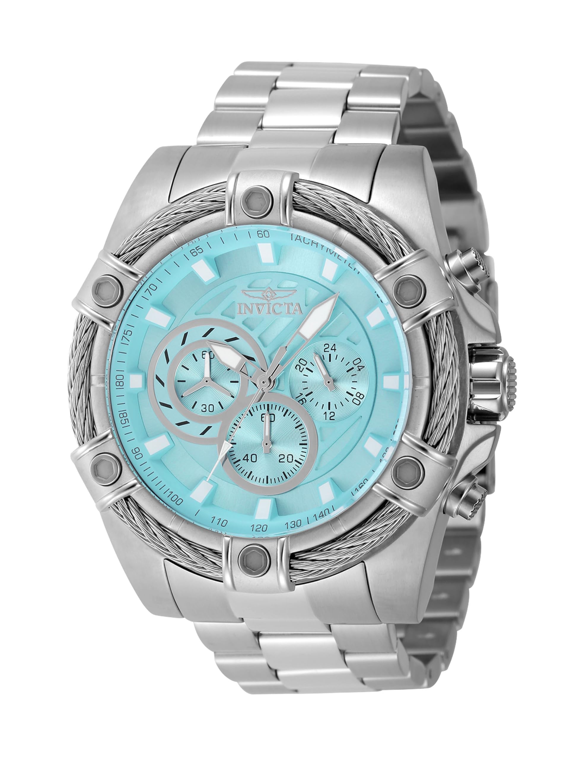 Bolt Men 52mm Stainless Steel Steel Light Blue dial VD54 Quartz