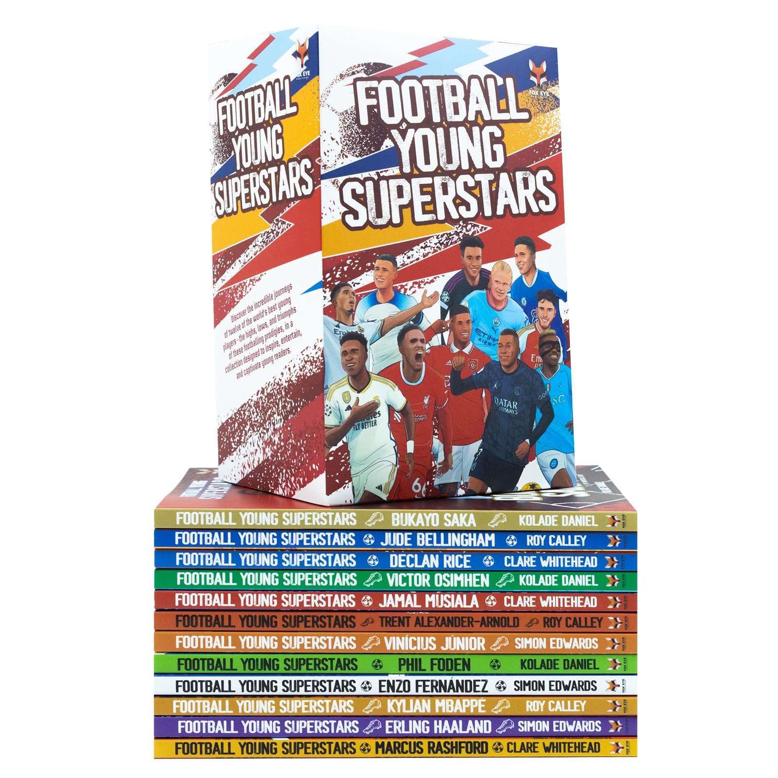 Football Young Superstars 12 Books Box Set: (Jude Bellingham, Marcus Rashford, Phil Foden, Bukayo Saka, Kylian Mbappe, Erling Haaland)