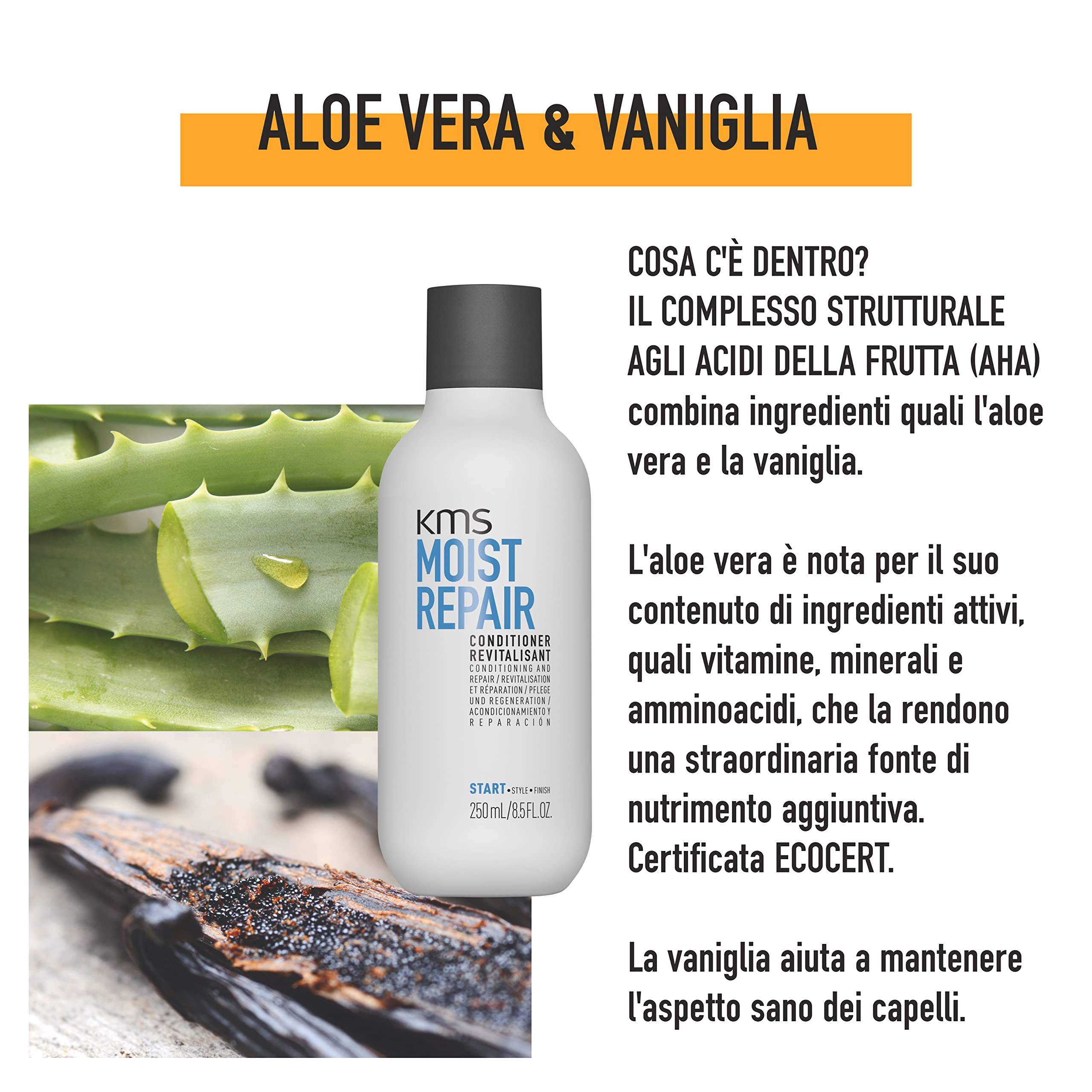 KMS MOISTREPAIR, Balsamo per capelli normali o secchi, 250ml