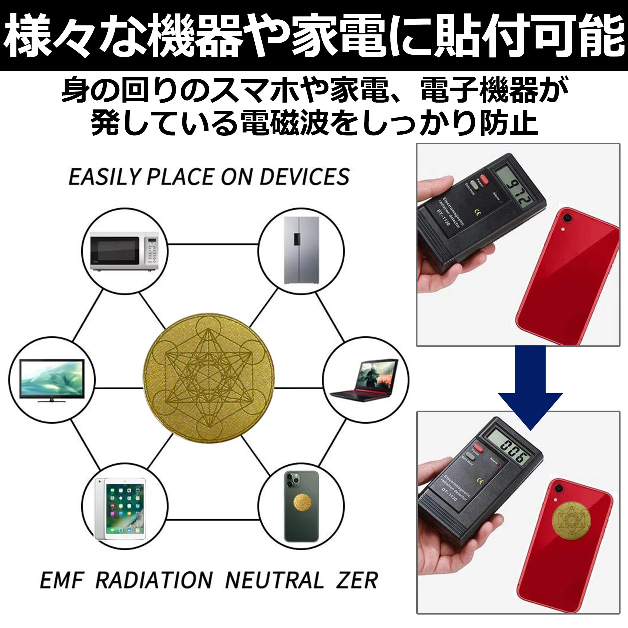 Amazon.co.jp: EdisonBrain 電磁波防止ステッカー スマートフォン 家電