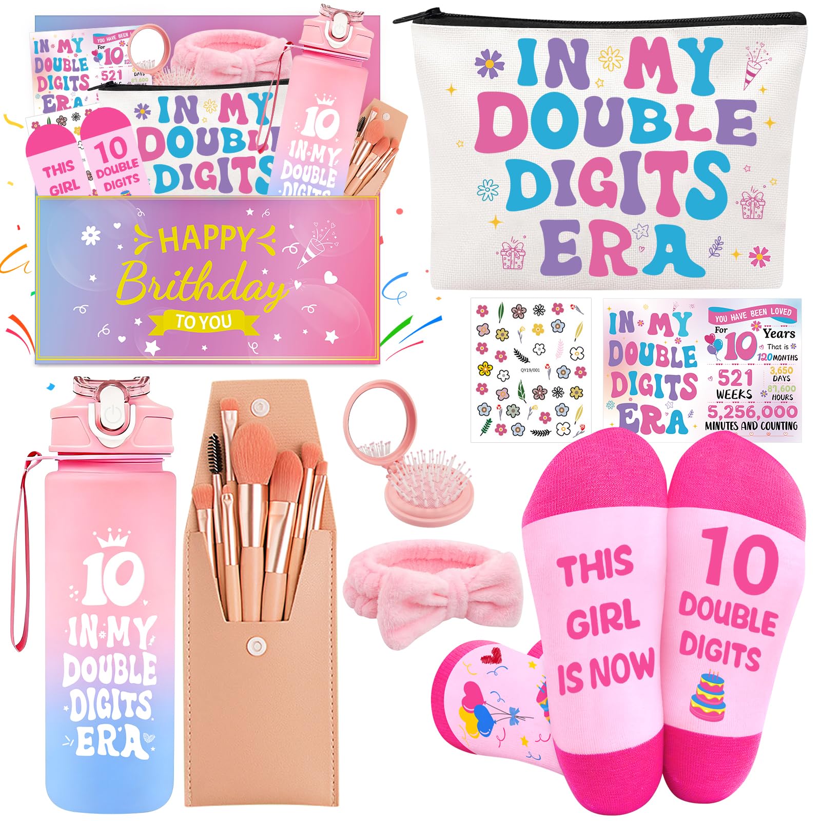 MOTONG 10th Birthday Gifts for Girls - Gift for 10 Year Old Girls, Unique Gifts Ideas for Girl,Gift for Age 10 Daughter, Sister, Niece, Best Friend, Girl Sweet 10th Happy Birthday Decorations