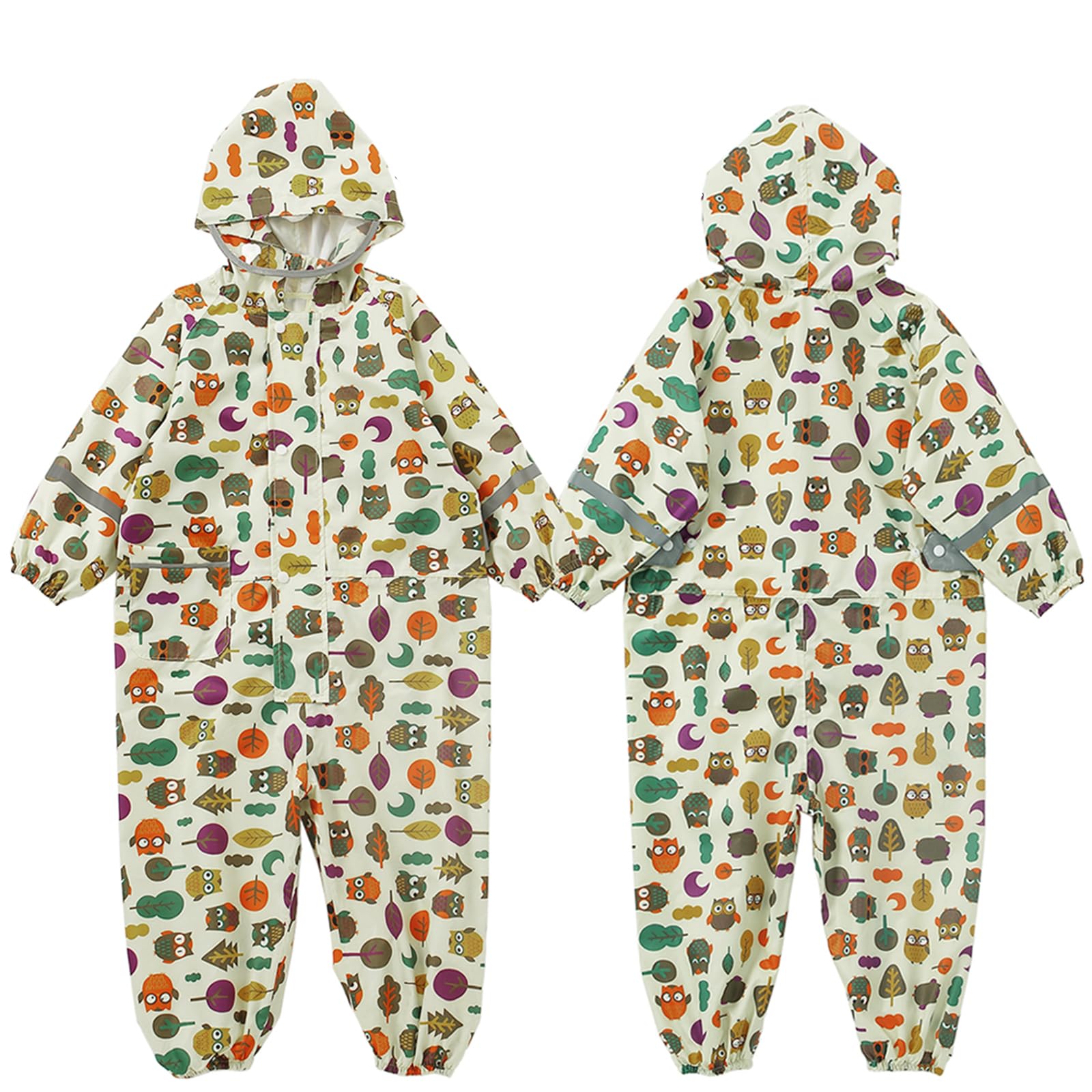 Impermeables para Niñas Niños Chubasqueros Chaquetas Ligero Capa de Lluvia Bebé Encapuchado Mono de Bolsillo Estampados Reflectante Abrigos Impermeables Unisex Niños 1-10 años