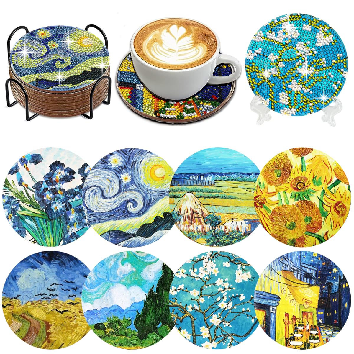 Amazon.com: Muzagroo Art Van Gogh Diamond Painting Coasters Kits