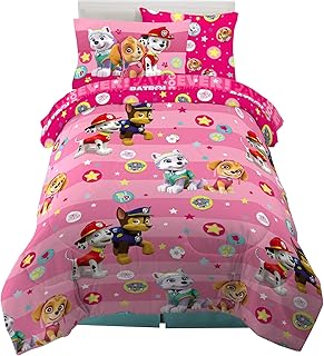 Franco Kids Bedding Super Soft Comforter and Sheet Set with Sham, 5 Piece Twin Size, Paw Patrol Girls