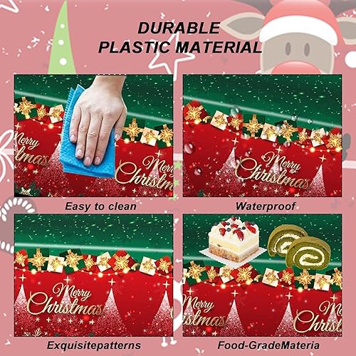 Miniatura 4 de Suministros para fiestas de Navidad, los 16 platos desechables de fiesta de Severs incluyen platos de fiesta de papel, vasos, servilletas, cuchillos