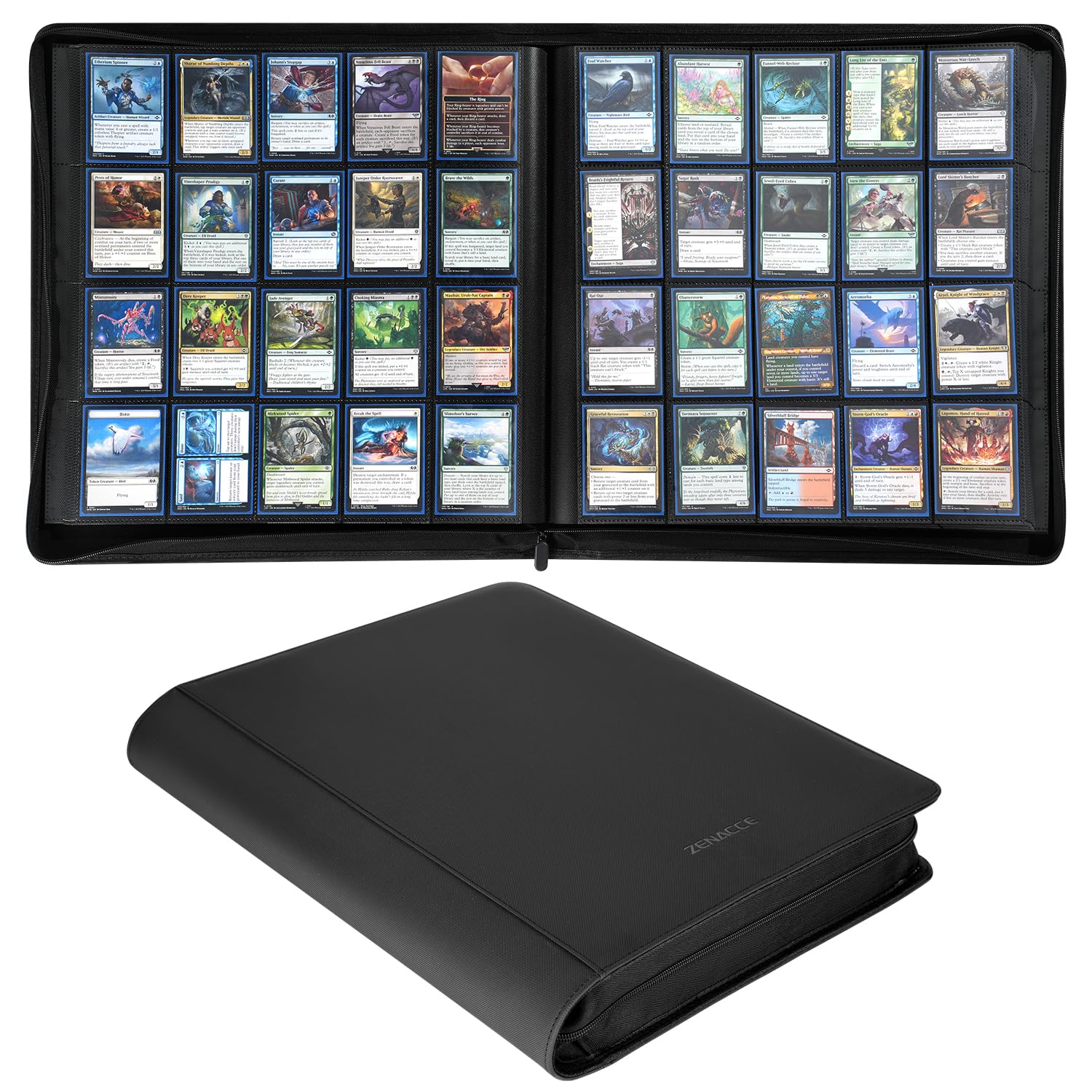 Raccoglitore per carte collezionabili da 20 tasche, compatibile con MTG, TCG | 60 tasche a caricamento laterale, senza anelli, per carte da baseball, basket, calcio e altre carte