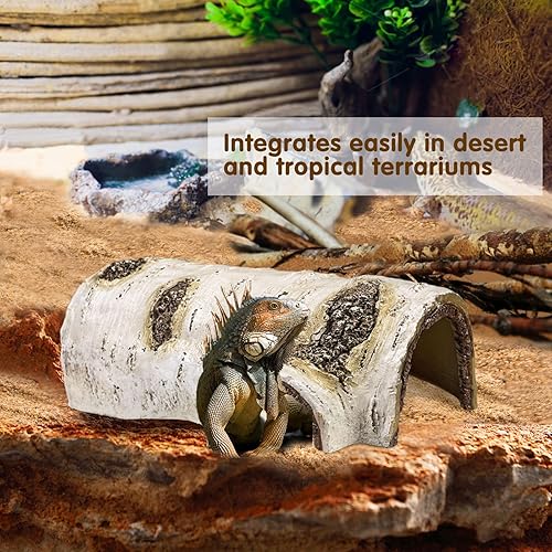 Miniatura 25 de Reptile Rock Reptil Ocultar Cueva Escondite Terrario Habitat Decoración Adorno Refugio Refugio para Serpiente, Geckos, Lagartos, Tortuga, Ranas