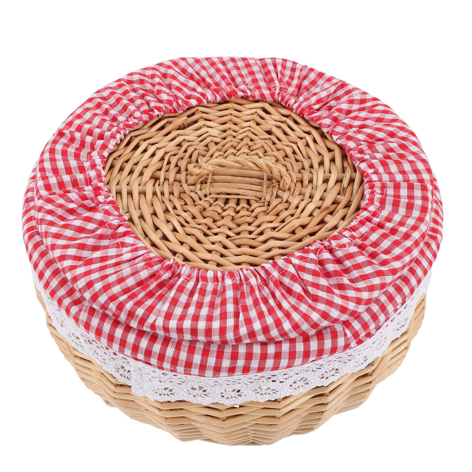 Panier en osier tressé pour table basse et dîner romantique champêtre
