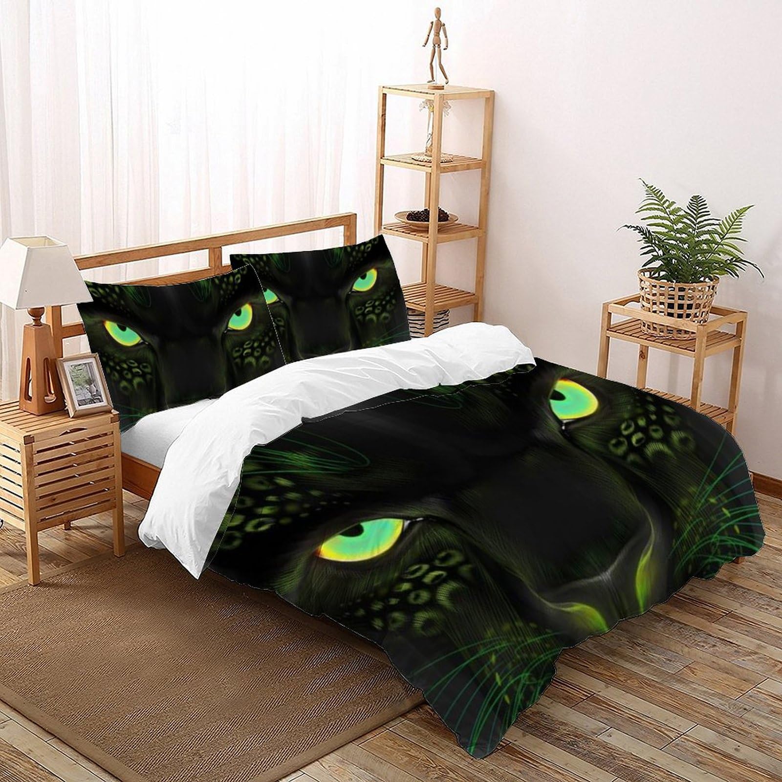 Housse de couette super king animaux léopard imprimé 3D microfibre