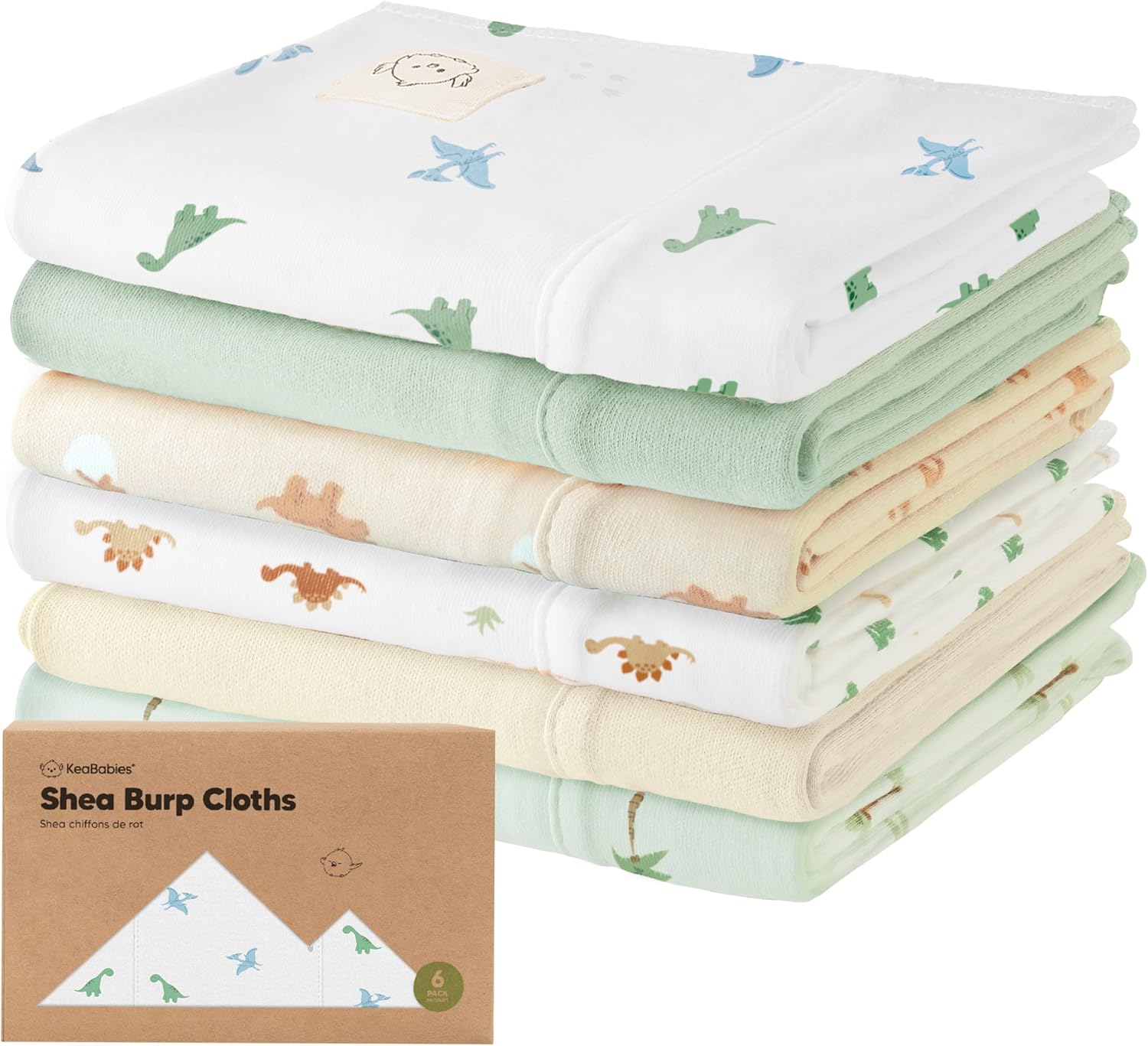 6Pack Organic Burp Cloths Baby Girl, Boy Large Baby Burp Cloths, Burping Cloths for Babies