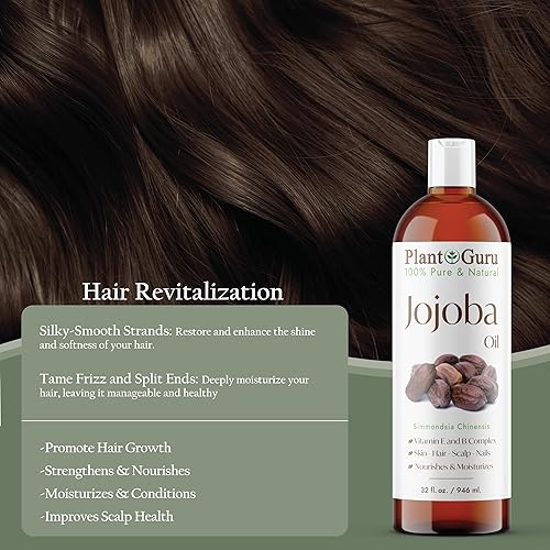 Miniatura 6 de Aceite de jojoba de 2 onzas líquidas prensado en frío sin refinar – 100% puro hidratante natural para el crecimiento de la piel, el cuerpo, la cara