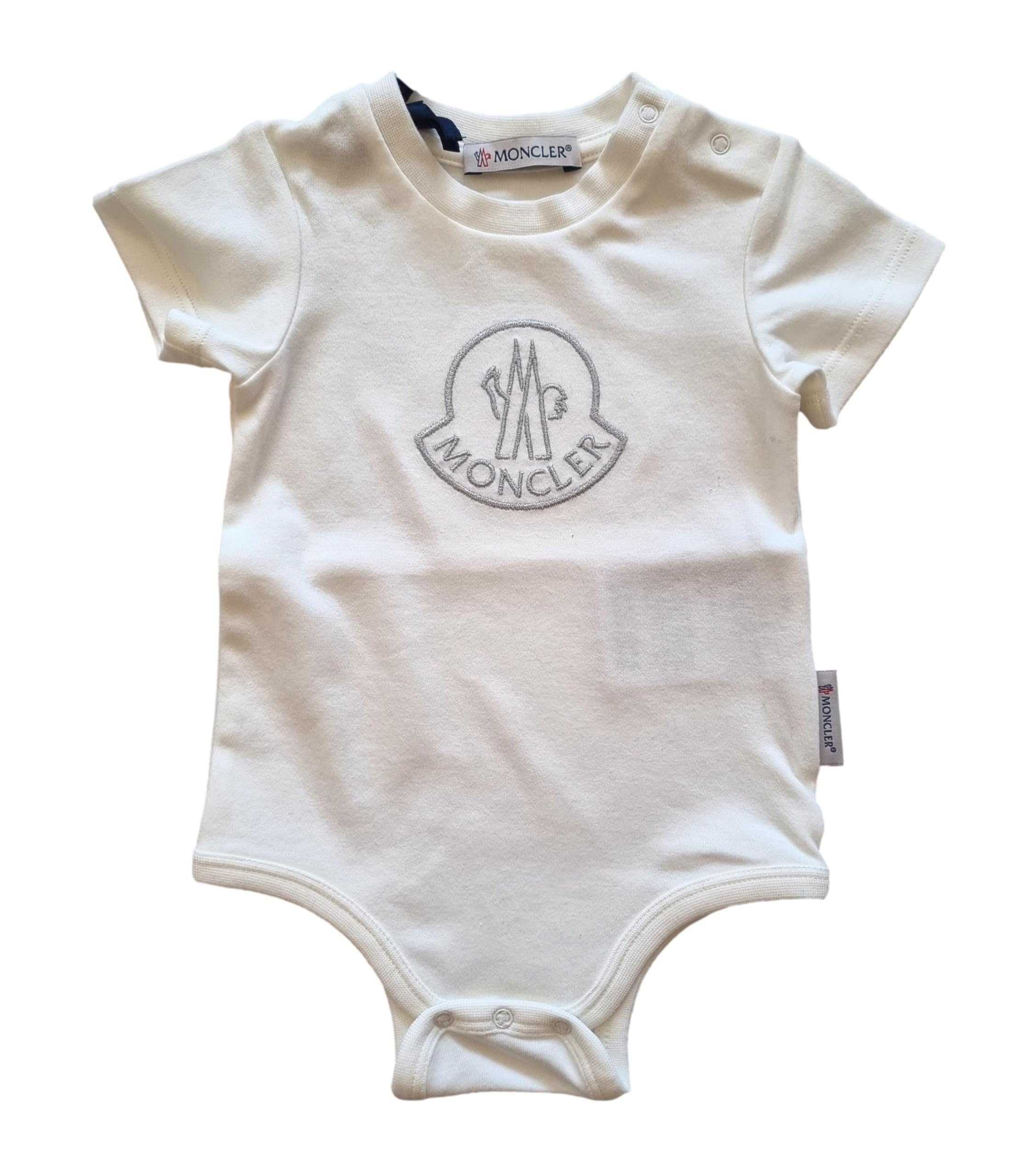 Moncler tutina body neonato in cotone J1 951 8L00012 8392E bianco