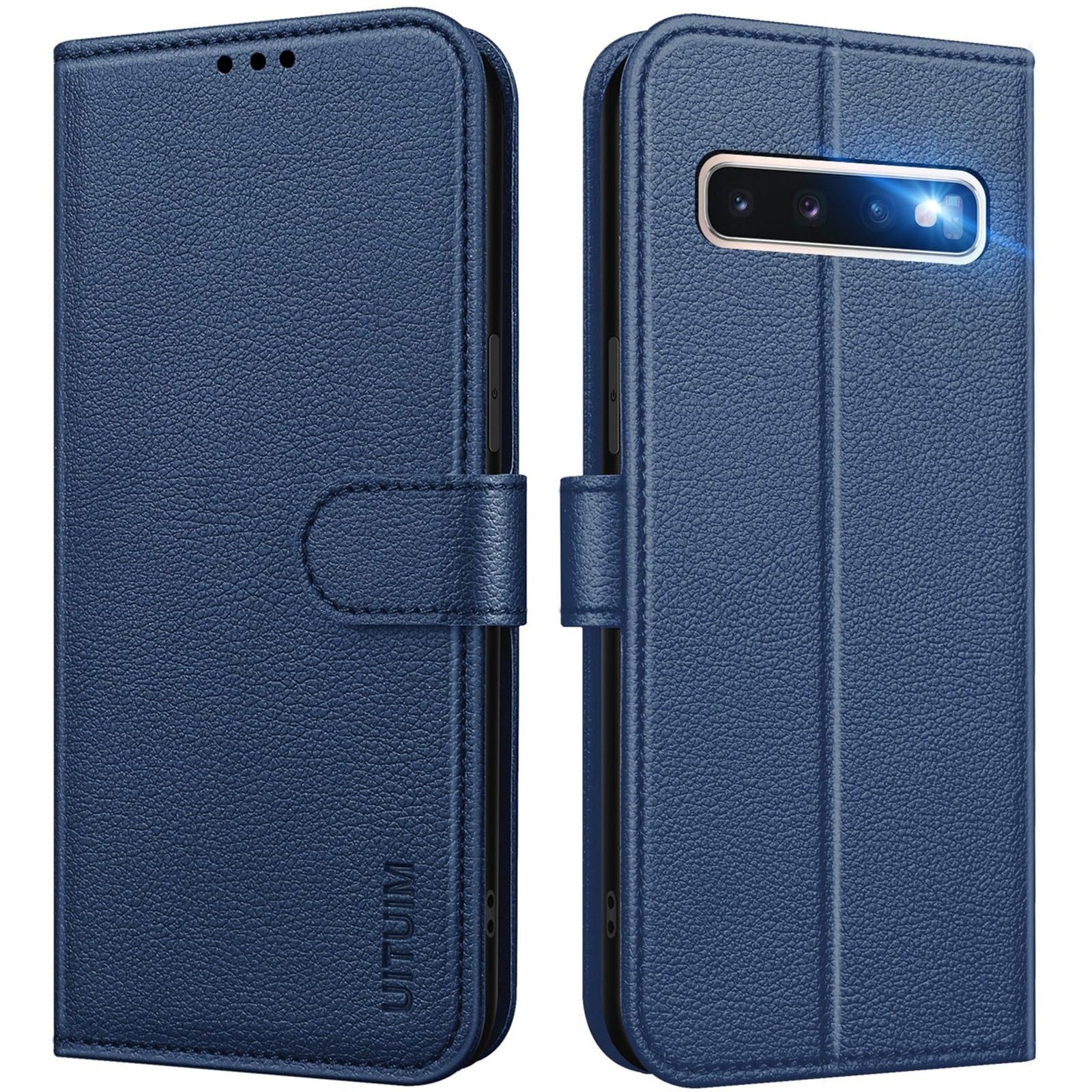 XINQCASE Cover per Samsung Galaxy S10 Plus, Custodia a Portafoglio in Pelle PU [Slot per Schede], Cover a Libro Flip Caso Custodia per Samsung S10 Plus, Rosso