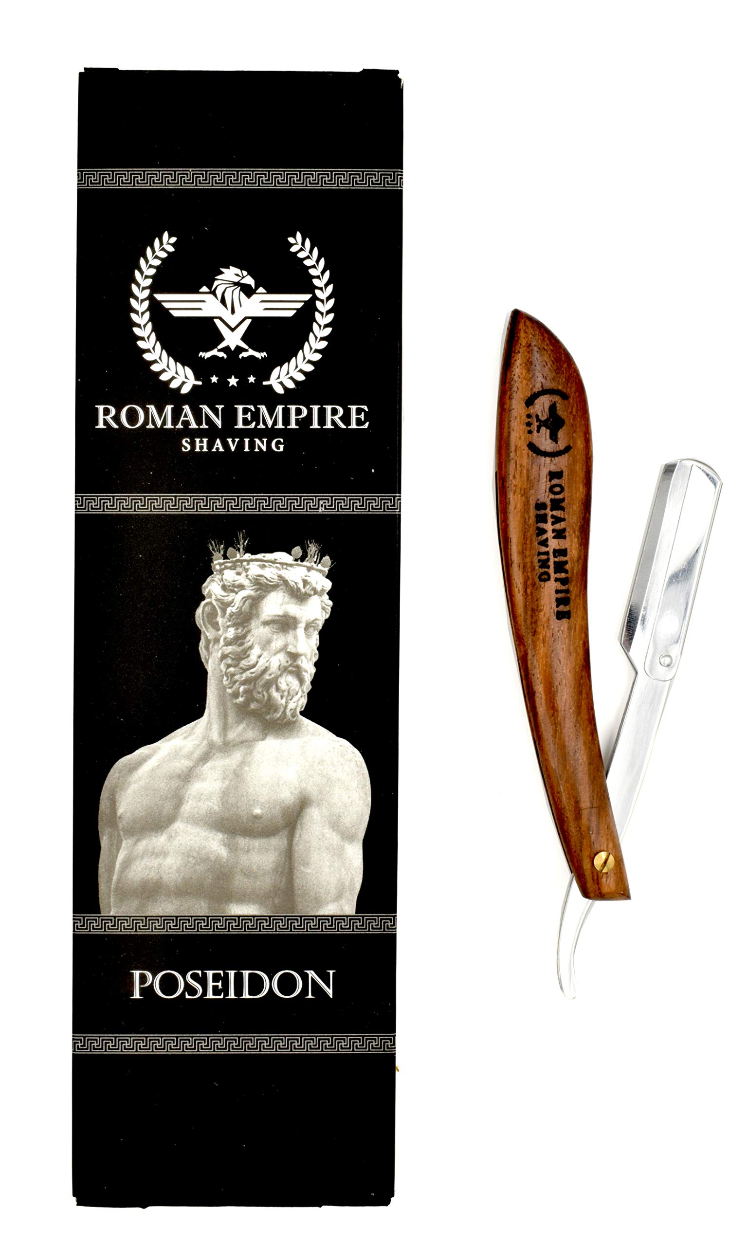 Golączka ręczna Roman Empire Shaving® zestaw brzytwy Poseidon z 20 żyletkami Astra, Derby, Shark, Treet