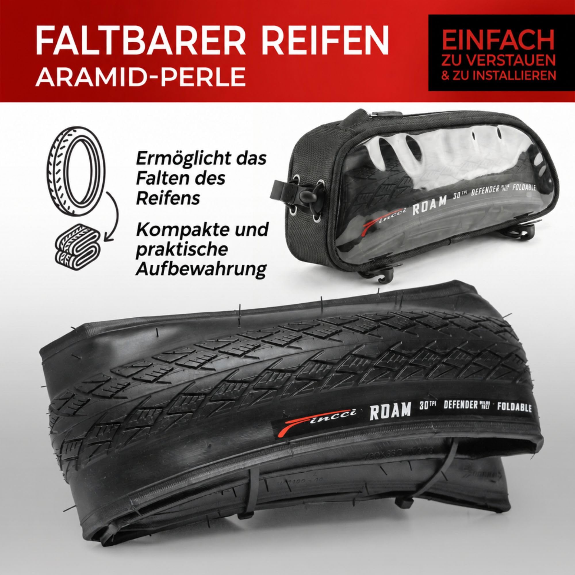 Fincci Fahrradreifen 28 Zoll Paar Kevlar 700x32c Reifen Roam Mantel 2er Set | Fahrradmantel 32-622 mit 1 mm Pannenschutz 30 TPI fuer Stadtfahren Gravel Reiserad Hybridrad Stadtrad und E-Bike 2er Pack