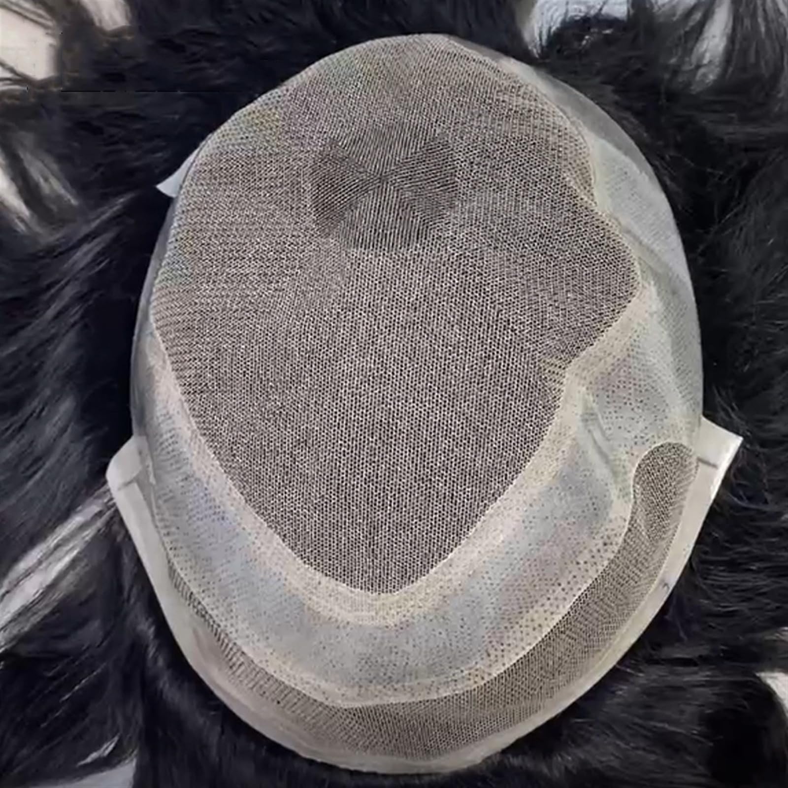 Peluca de Pelo Tupé for hombres Prótesis de cabello humano Frontal y parte superior de encaje francés con perímetro de piel fina de PU Hombres Tupé Unidad de sistema de reemplazo de cabello indio natu