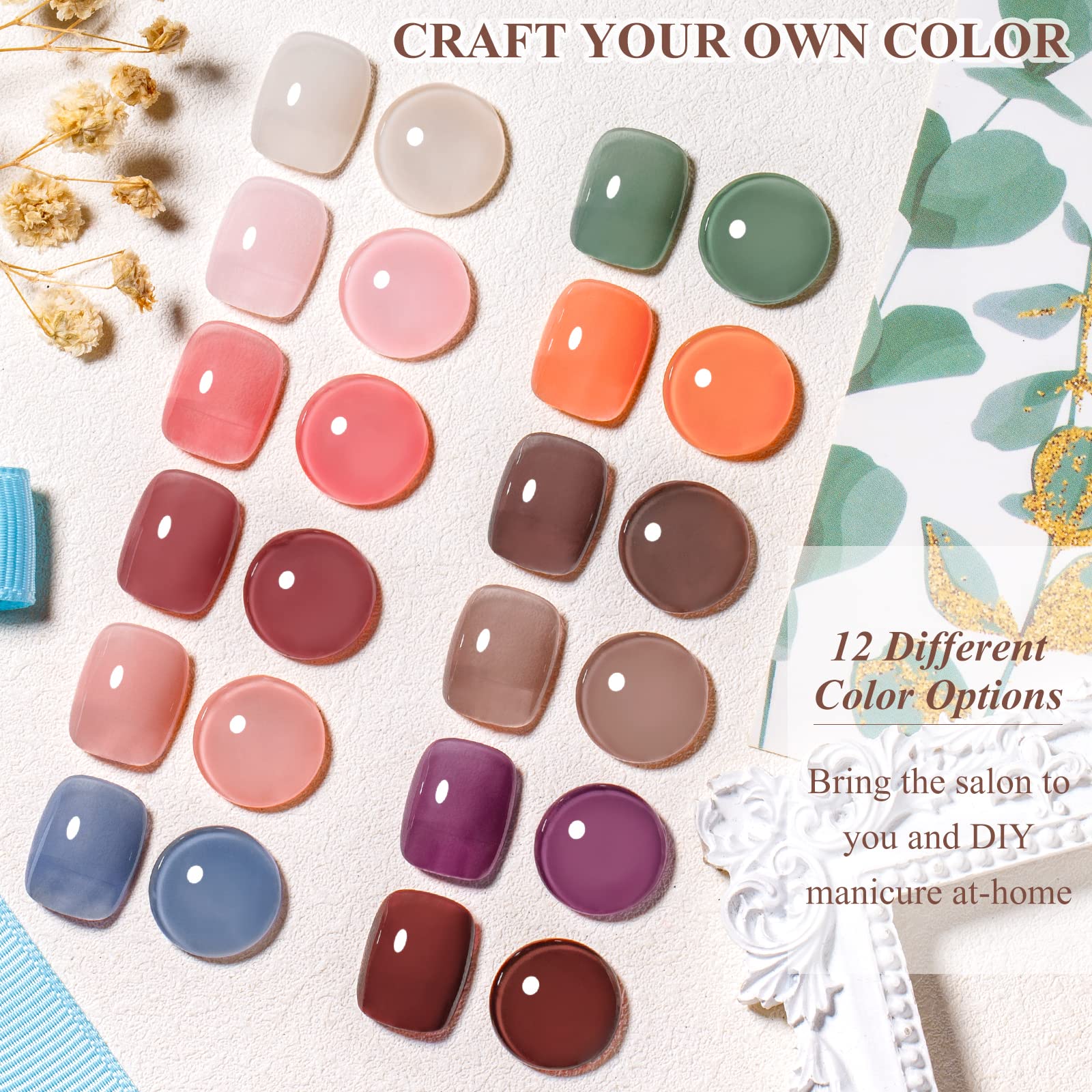 Amazon | MTSSII ジェリージェルネイルセット、12色半透明ピンク