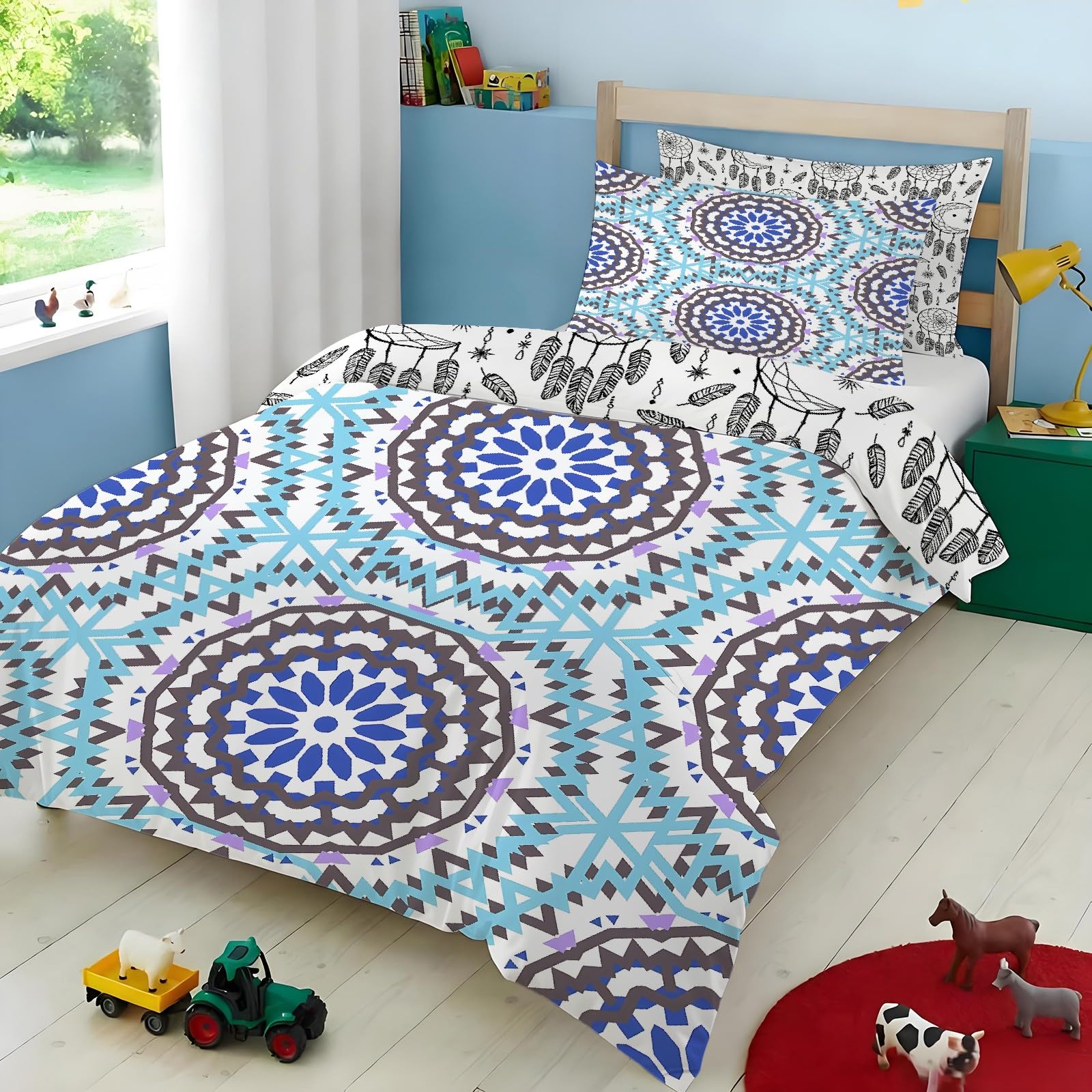 Housse de couette 200x200 motif géométrique pour chambre